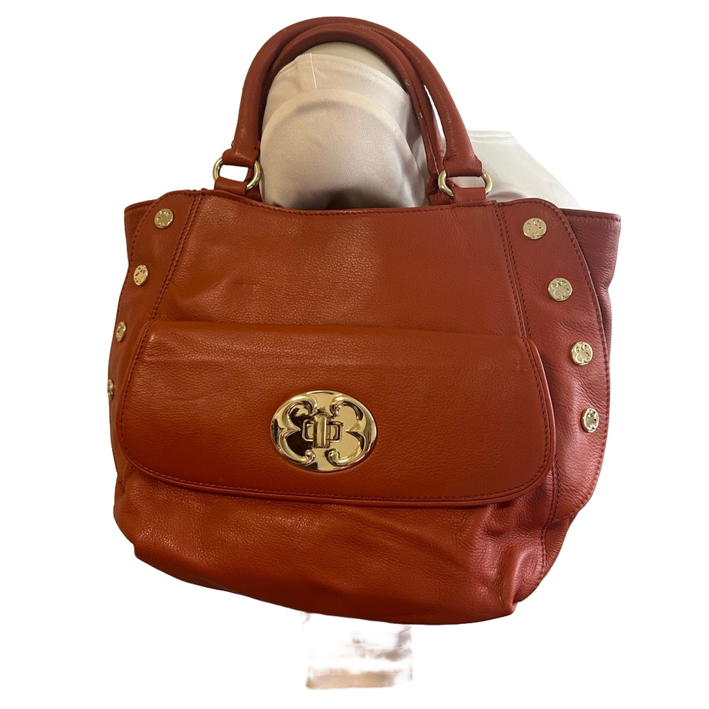 EMMA FOX ORANGE 100% LEATHER / 100% cotton lining SHOULDER BAG